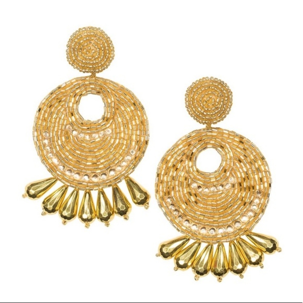 Gold Beaded Kenneth Jay Lane earrings